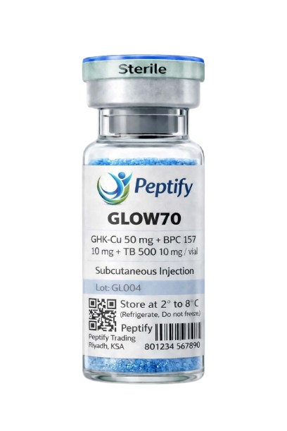 GLOW peptide blend product vial